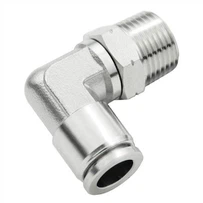 Einsteckwinkel zum Anschließen, 1/2 AD X 1/8 NPT Außenrohr 90 Grad Winkeladapter 304 Edelstahl Luftanschluss
